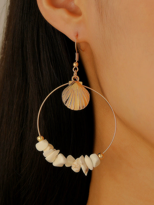 Fashion Accessories Ocean Series Pearl Conch Shell Starfish Earrings For Women Alloy Electroplated