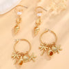 Fashion Accessories Ocean Series Pearl Conch Shell Starfish Earrings For Women Alloy Electroplated