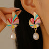 Fashion Accessories Ocean Series Pearl Conch Shell Starfish Earrings For Women Alloy Electroplated