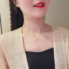 Fashion Accessories Titanium Steel Women's Light Luxury Cross Chain Necklace Set With Pearls Geometric Design