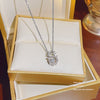 Fashion Accessories Titanium Steel Women's Light Luxury Cross Chain Necklace Set With Pearls Geometric Design