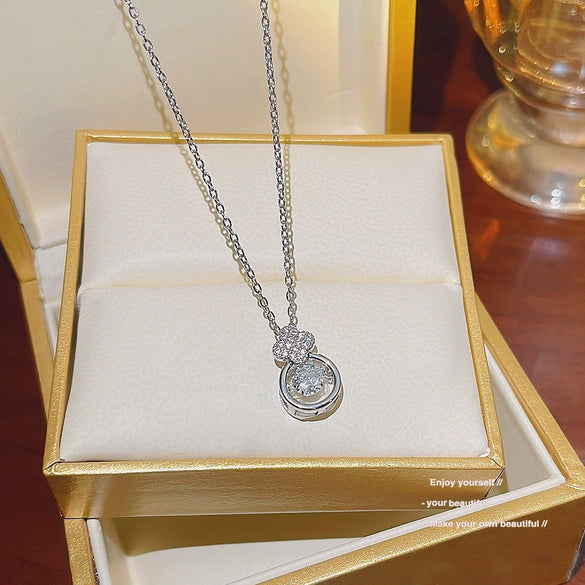 Fashion Accessories Titanium Steel Women's Light Luxury Cross Chain Necklace Set With Pearls Geometric Design
