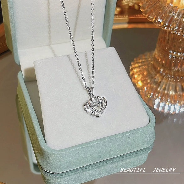 Fashion Accessories Titanium Steel Women's Light Luxury Cross Chain Necklace Set With Pearls Geometric Design