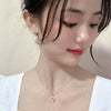 Fashion Accessories Titanium Steel Women's Light Luxury Cross Chain Necklace Set With Pearls Geometric Design