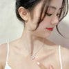 Fashion Accessories Titanium Steel Women's Light Luxury Cross Chain Necklace Set With Pearls Geometric Design