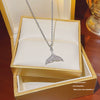 Fashion Accessories Titanium Steel Women's Light Luxury Cross Chain Necklace Set With Pearls Geometric Design
