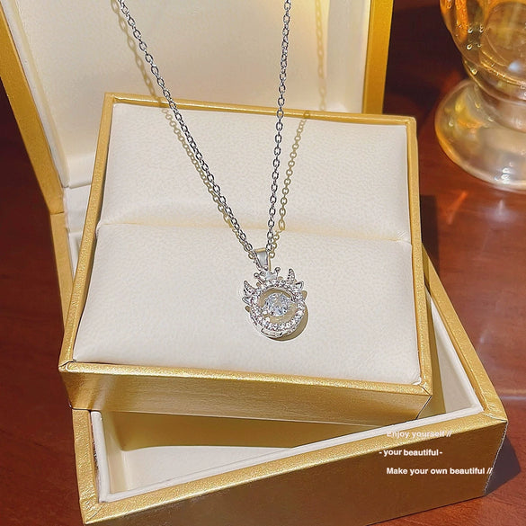 Fashion Accessories Titanium Steel Women's Light Luxury Cross Chain Necklace Set With Pearls Geometric Design