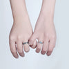 Fashion Adjustable Open Couple Ring For Men And Women S925 Silver Electroplated Band