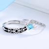 Fashion Adjustable Open Couple Ring For Men And Women S925 Silver Electroplated Band