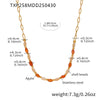 Fashion Agate Shell Oval Clavicle Necklace And Bracelet Set 316L Stainless Steel Electroplated Women's Accessories