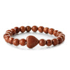 Fashion Agate Tiger Eye White Turquoise Handmade Geometric Heart Shaped Beaded Unisex Bracelet