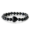 Fashion Agate Tiger Eye White Turquoise Handmade Geometric Heart Shaped Beaded Unisex Bracelet