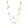 Fashion All Match Personality Retro Baroque Pearl Double Titanium Steel Clavicle Necklace With Geometric Pattern And Electroplating Treatment