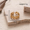 Fashion All Match Titanium Steel Love Snake Shaped Ginkgo Leaf Light Luxury Opening Adjustable Ring With Electroplating