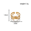 Fashion All Match Titanium Steel Love Snake Shaped Leaves Light Luxury Opening Adjustable Ring With Electroplating