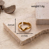 Fashion All Match Titanium Steel Love Snake Shaped Leaves Light Luxury Opening Adjustable Ring With Electroplating