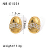 Fashion All Match Women's Light Luxury Style Geometric Titanium Steel Earrings With 18K Gold Vacuum Plating In Furnace And Diamond Encrusted Design