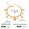 Fashion Allmatch Stainless Steel Starfish Conch Threaded Shell Pendant Bracelet With Rhombus And Star Pattern Electroplated For Women