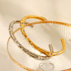 Fashion Allmatch Titanium Steel Bracelet 18K Goldplated With Pearl Zircon Cross Inlaid For Women