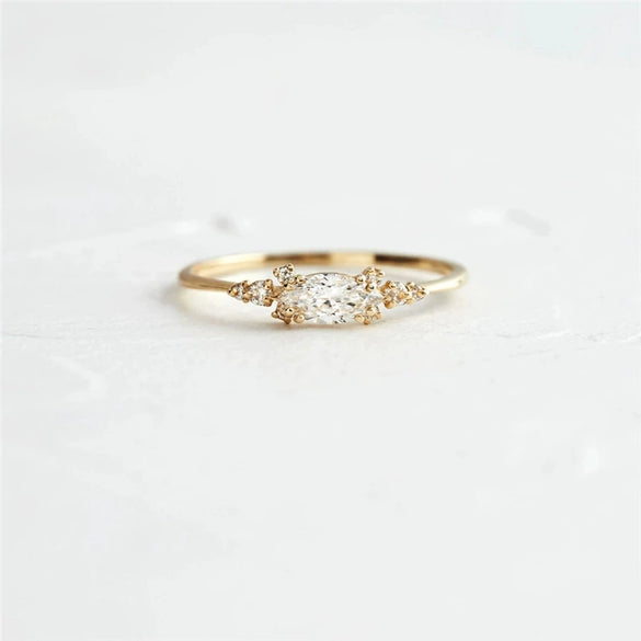 Fashion Allmatch Women's Wedding Ring In 925 Sterling Silver With Geometric Pattern And Zirconia Design