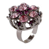 Fashion Alloy Adjustable Zircon Ring For Women And Unisex With Electroplated Finish Elegant Fragrance Style Statement Jewelry