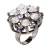 Fashion Alloy Adjustable Zircon Ring For Women And Unisex With Electroplated Finish Elegant Fragrance Style Statement Jewelry