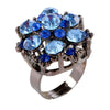 Fashion Alloy Adjustable Zircon Ring For Women And Unisex With Electroplated Finish Elegant Fragrance Style Statement Jewelry