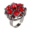 Fashion Alloy Adjustable Zircon Ring For Women And Unisex With Electroplated Finish Elegant Fragrance Style Statement Jewelry