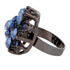 Fashion Alloy Adjustable Zircon Ring For Women And Unisex With Electroplated Finish Elegant Fragrance Style Statement Jewelry