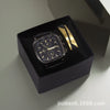 Fashion Alloy And Ordinary Glass Men's Round Dial Blue Light Wrist Watch With Horseshoe Buckle And Onion Crown