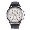 Fashion Alloy And Ordinary Glass Men's Round Dial Blue Light Wrist Watch With Horseshoe Buckle And Onion Crown