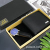 Fashion Alloy And Ordinary Glass Men's Round Dial Blue Light Wrist Watch With Horseshoe Buckle And Onion Crown