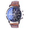 Fashion Alloy And Ordinary Glass Men's Round Dial Blue Light Wrist Watch With Horseshoe Buckle And Onion Crown