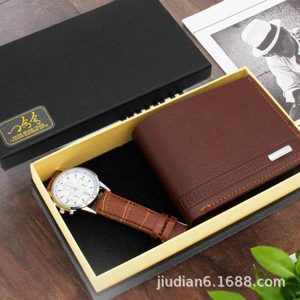 Fashion Alloy And Ordinary Glass Men's Round Dial Blue Light Wrist Watch With Horseshoe Buckle And Onion Crown