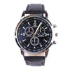 Fashion Alloy And Ordinary Glass Men's Round Dial Blue Light Wrist Watch With Horseshoe Buckle And Onion Crown