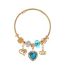 Fashion Alloy Beaded Heart Shape Crown Adjustable Couple Bracelet With Diamond Design