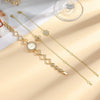 Fashion Alloy Bracelet With Diamond Hollow Four Leaf Clover And Flower Design For Female