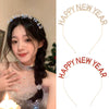 Fashion Alloy Crystal Letters Electroplating Christmas Headband For Women