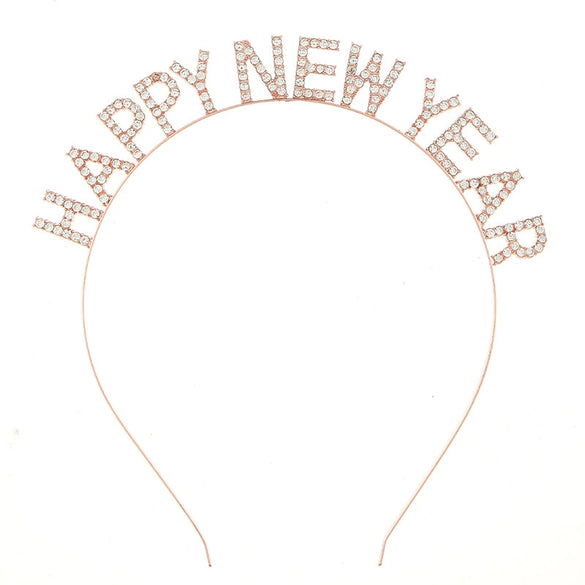 Fashion Alloy Crystal Letters Electroplating Christmas Headband For Women