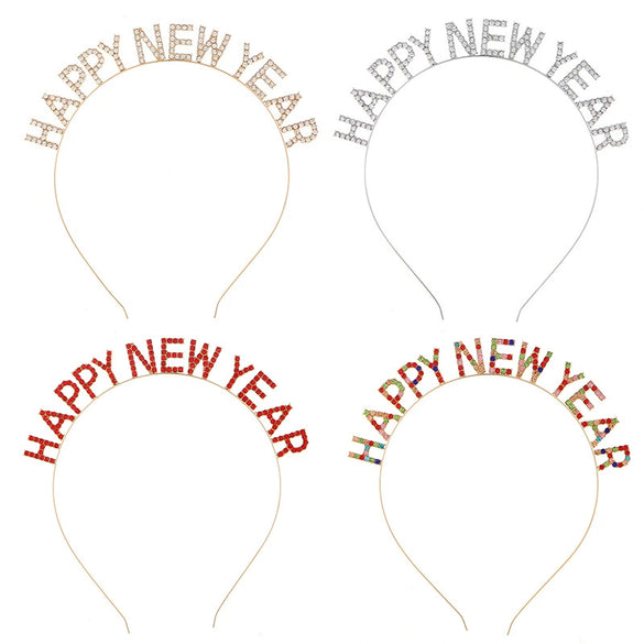 Fashion Alloy Crystal Letters Electroplating Christmas Headband For Women