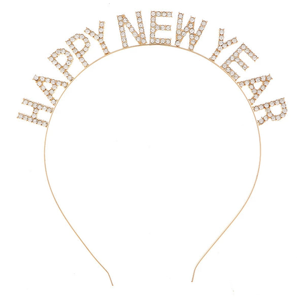 Fashion Alloy Crystal Letters Electroplating Christmas Headband For Women