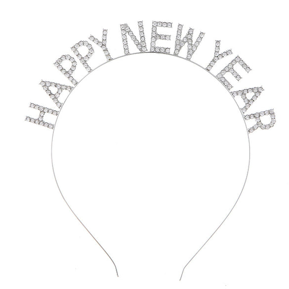 Fashion Alloy Crystal Letters Electroplating Christmas Headband For Women