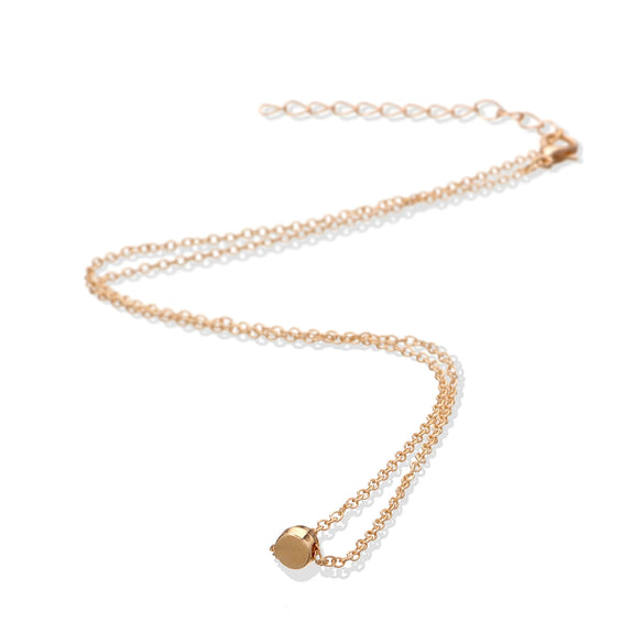 Fashion Alloy Drop Shape Tassel Necklace With Electroplated Geometric Pendant Simple Versatile Chain Necklace