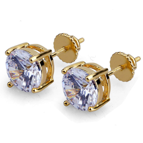 Fashion Alloy Geometric Inlaid White Zircon Earrings With Electroplated Finish Sweet Cool Style Jewelry