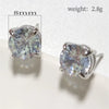 Fashion Alloy Geometric Inlaid White Zircon Earrings With Electroplated Finish Sweet Cool Style Jewelry