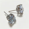 Fashion Alloy Geometric Inlaid White Zircon Earrings With Electroplated Finish Sweet Cool Style Jewelry
