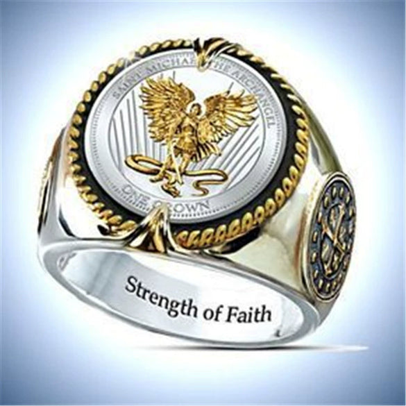 Fashion Alloy Geometric Letter Ring With Retro Personality Style For Men And Unisex Wear