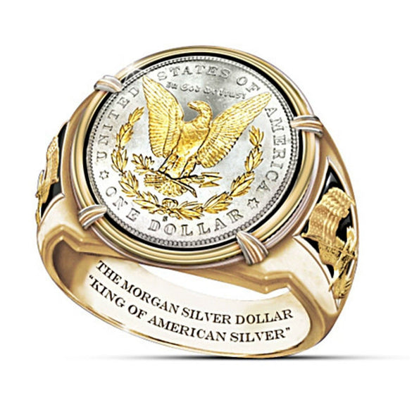 Fashion Alloy Geometric Letter Ring With Retro Personality Style For Men And Unisex Wear