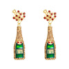 Fashion Alloy Geometric Pendant Drop Earrings With Pearl And Rhinestone Details Statement Jewelry
