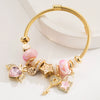 Fashion Alloy Heart Pendant Bracelet With Electroplating For Women And Couple Style